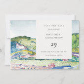 活気のある山の風景赤面日付カードを保存 サンキューカード (正面)