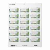 活気のある山の風景赤面水の色アドレス ラベル (フルシート)