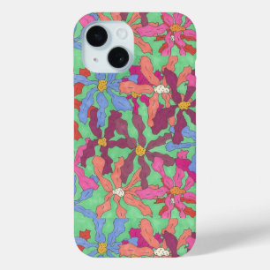 活気のある庭の花 iPhone 15ケース