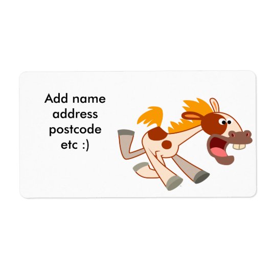 活気のある漫画のピント馬出荷ラベル ラベル (正面)