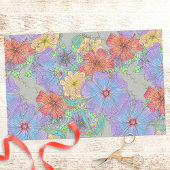 活気のある紫色のオレンジイエローボホ開花 薄葉紙