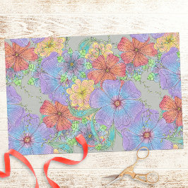 活気のある紫色のオレンジイエローボホ開花 薄葉紙
