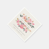 活気のある赤面ピンクウォーター結婚カラーフローラ感謝していのs スタンダードカクテルナプキン (角)