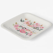 活気のある赤面ピンクウォーター結婚カラーフローラ感謝していのs ペーパープレート (傾斜あり)