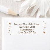 活気のある金ゴールドスター縁ど住所 シール (インサイチュ)