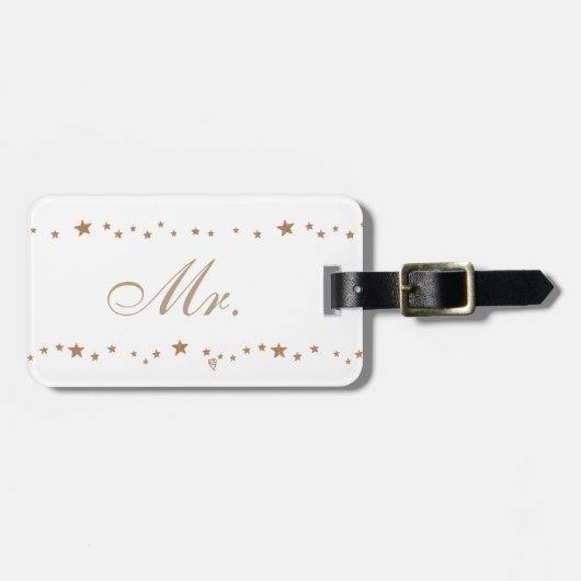 活気のある金ゴールドスパーソナライズされたターズラゲッジタグ ラゲッジタグ (正面横)