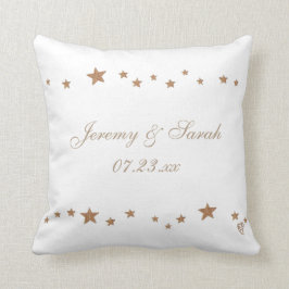 活気のある金ゴールドスパーソナライズされたタ結婚ーズ枕 クッション