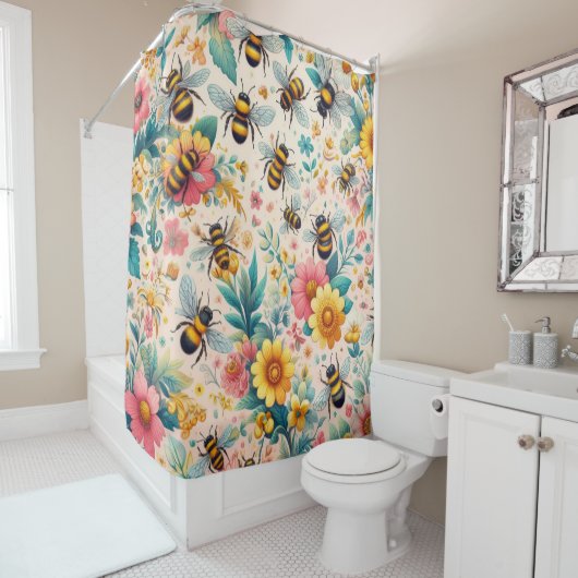 活気のある開花 シャワーカーテン (インサイチュ)