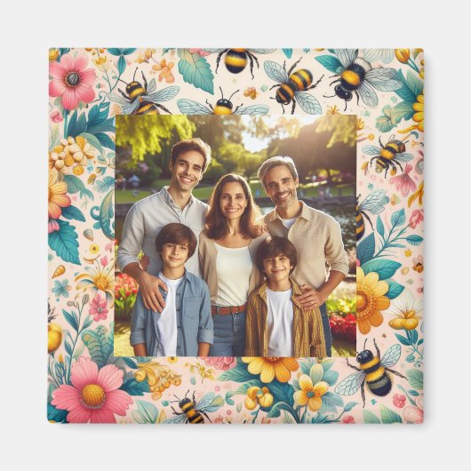 活気のある開花 マグネット (正面)