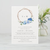 活気のある青の緑の葉リハーサルディナー招待状 サンキューカード (スタンド正面)