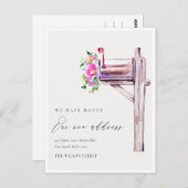 活気エレガントのあるピンクのフローラメールボックス移動 ポストカード (正面/裏面)