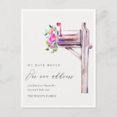 活気エレガントのあるピンクのフローラメールボックス移動 ポストカード (正面)