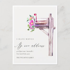 活気エレガントのあるピンクのフローラメールボックス移動 ポストカード