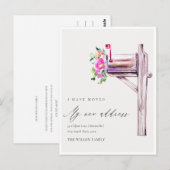 活気エレガントのあるピンクのフローラメールボックス移動 ポストカード (正面/裏面)