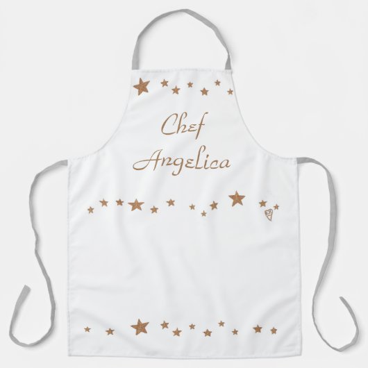 活気エレガントのある金ゴールドスターズテンプレートエプロン エプロン (正面)