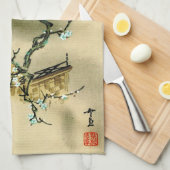 活気付く枝1895年上の満月 キッチンタオル (四つ折り)