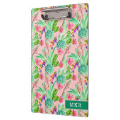 活気付く水彩画のSucculentsパターン クリップボード (左)