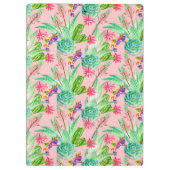 活気付く水彩画のSucculentsパターン クリップボード (裏面)