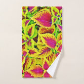 活気葉あるパターン踊り バスタオルセット (ハンドタオル)