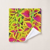 活気葉あるパターン踊り バスタオルセット (ウォッシュタオル)