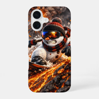 活火山を下るスノーマン iPhone 16ケース
