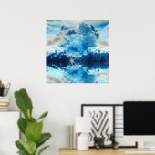 活火山24x24反射プリント ポスター (ホームオフィス)