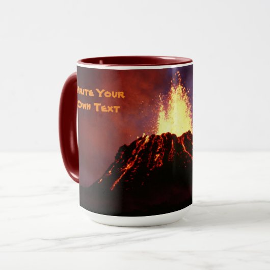 活火山-自書分の文字 マグカップ (正面左)