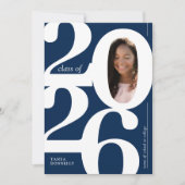 活版写真ブルー卒業パーティー 招待状 (正面)