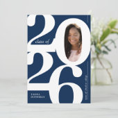 活版写真ブルー卒業パーティー 招待状 (スタンド正面)