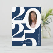 活版写真ブルー卒業パーティー 招待状 (スタンド正面)