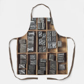 活版印刷の鉛型が入ったケース エプロン (正面)