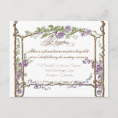 活版印刷スタイル ヴィンテージ フェイクボイス トレリス パープル エンクロージャーカード (正面)