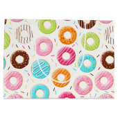 活発で多彩なドーナツはトッピングパターンを振りかけます ラージペーパーバッグ (裏面)