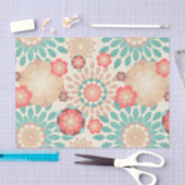 活発で暖かい春の花の咲くパターン 薄葉紙 (クラフト)