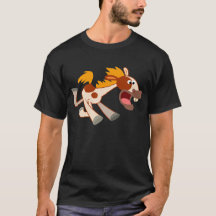 活発なキャラクターの斑点の馬Tシャツ