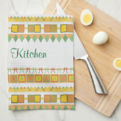 活発なパターンおばあさんの台所文字 キッチンタオル (四つ折り)