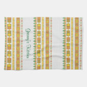活発なパターンおばあさんの台所文字 キッチンタオル (横)