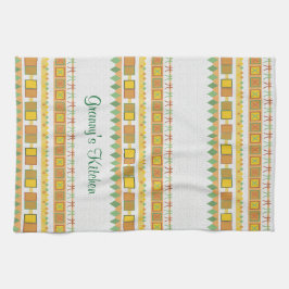 活発なパターンおばあさんの台所文字 キッチンタオル