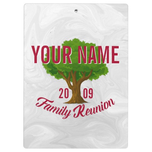 活発な木のパーソナライズな家族会 クリップボード (裏面)