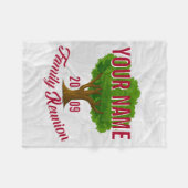 活発な木のパーソナライズな家族会 フリースブランケット (正面(横))