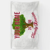 活発な木のパーソナライズな家族会 横断幕 (縦)