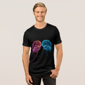 活発な脳 トライブレンドTシャツ (正面全面)