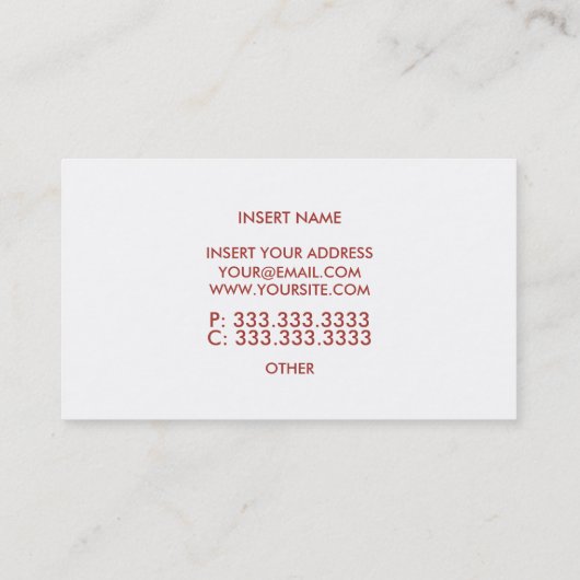 活発な赤い名刺 名刺 (裏面)