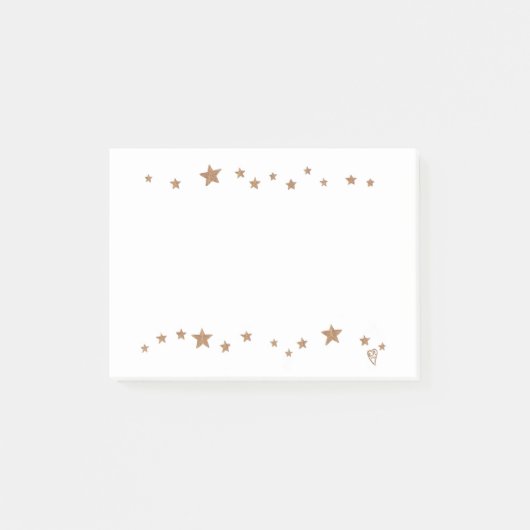活発な金ゴールドの星のボーダーポスト・イット ポストイット (正面)
