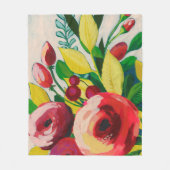 活発な開花 フリースブランケット (正面)