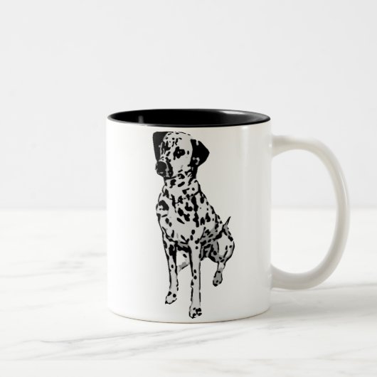 活発なDalmatian犬 ツートーンマグカップ (右)