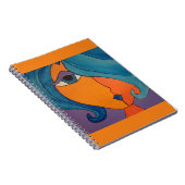 派手で明るいオレンジポップアートのポートレートのノート ノートブック (右側)