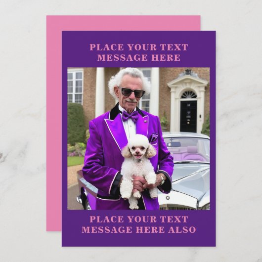 派手なおもしろい古いゲイ男のユーモアグリーティングカード シーズンカード (正面/裏面)