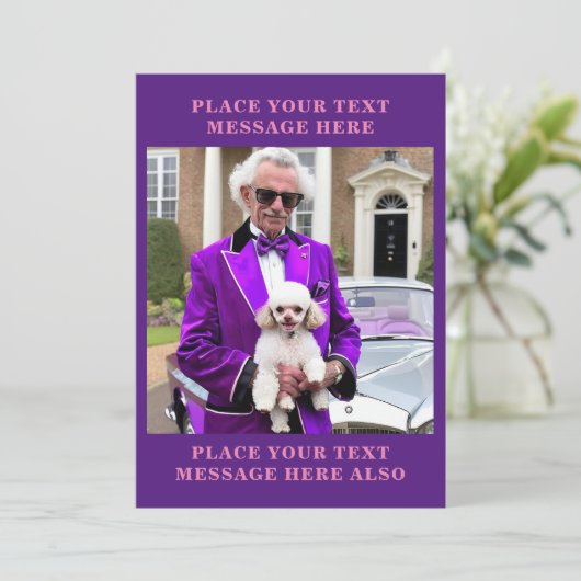 派手なおもしろい古いゲイ男のユーモアグリーティングカード シーズンカード (スタンド正面)