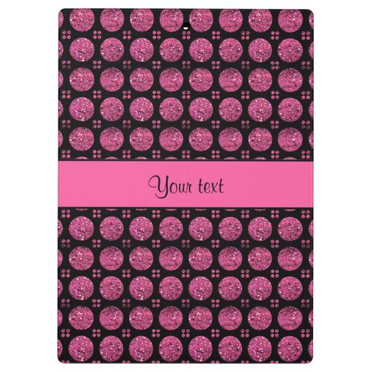 派手なきらめくショッキングピンクのグリッターボタン クリップボード (裏面)